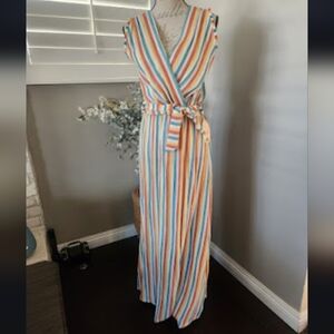 Striped Multicolor Maxi Dress